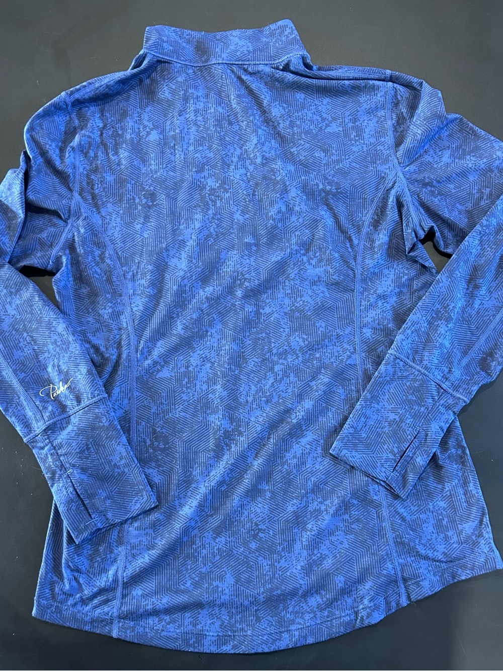 Paradox Blue Patterned Half-Zip Training Top - Picture 3 of 5